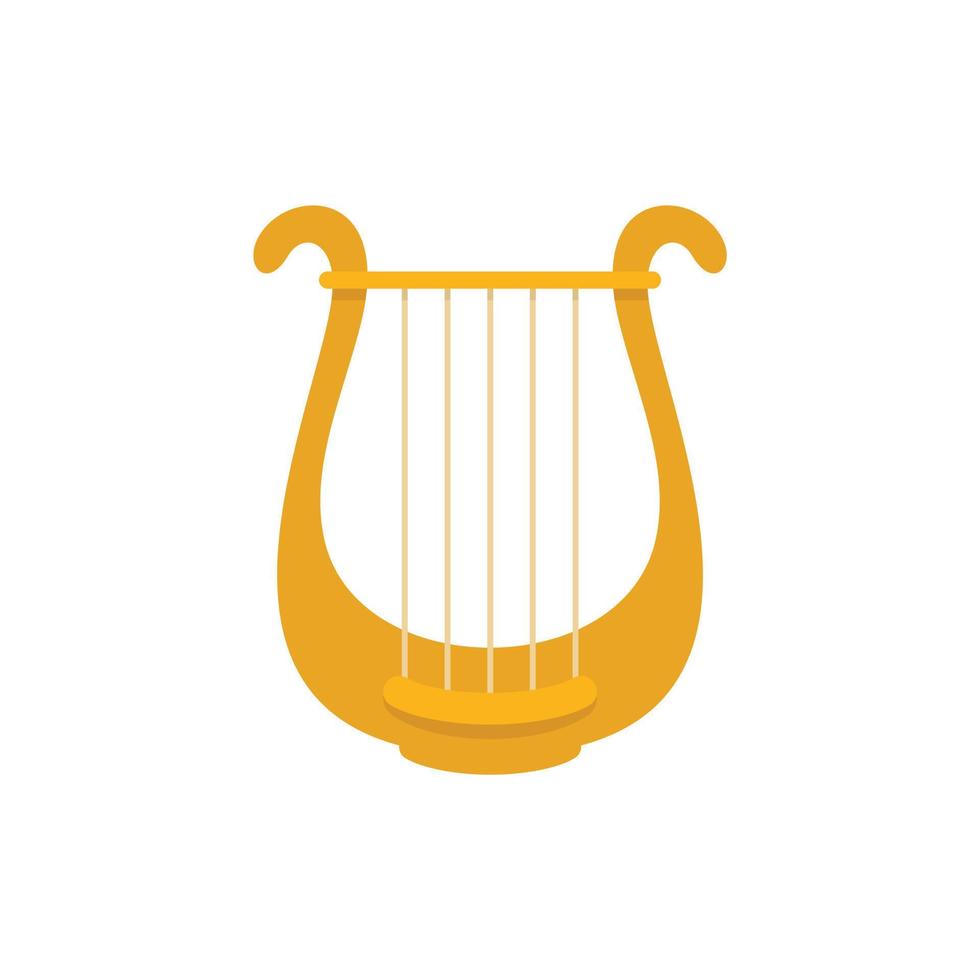 Harp musical icon, flat style vector