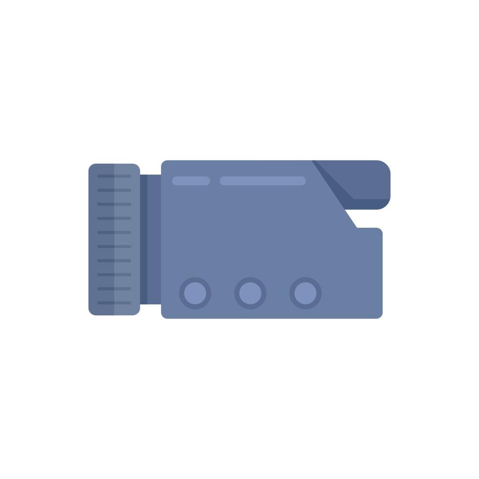 Compact camcorder icon flat vector. Video camera vector