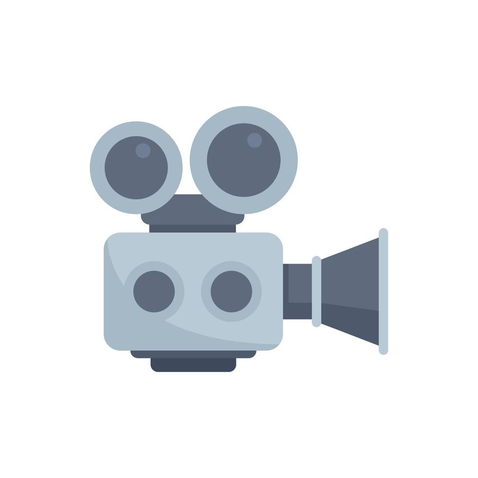 Reel camera icon flat vector. Video camcorder vector