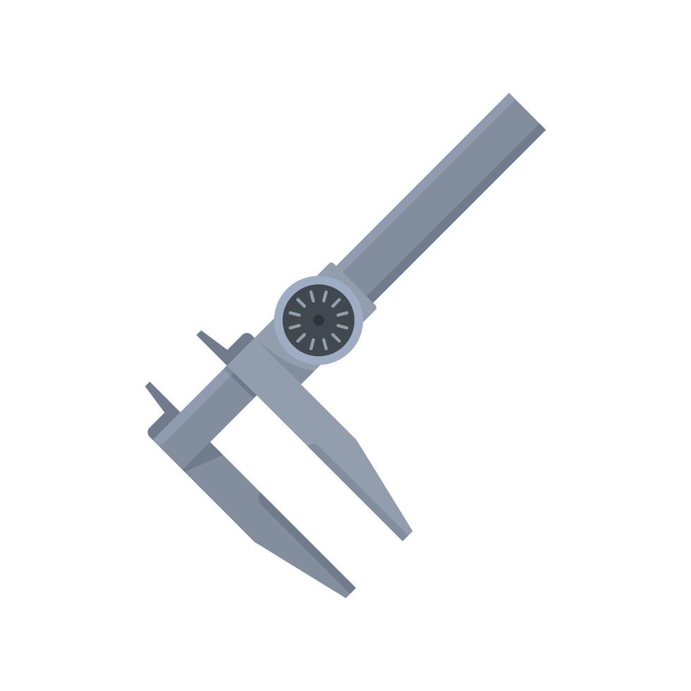 Slide caliper icon flat vector. Vernier micrometer vector