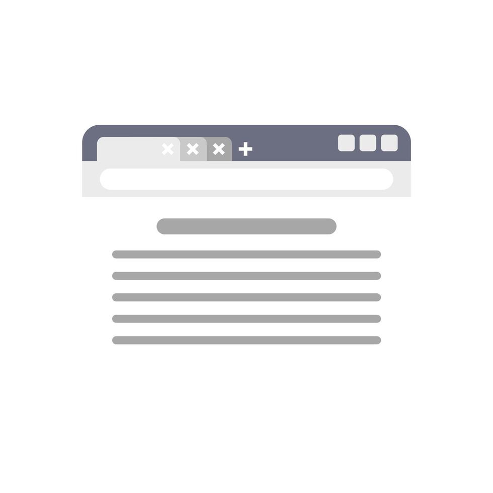 vector plano del icono de la pantalla del navegador. computadora con internet