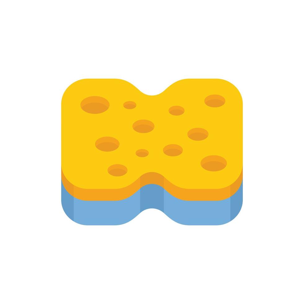 Dish sponge icon flat vector. Clean wash vector