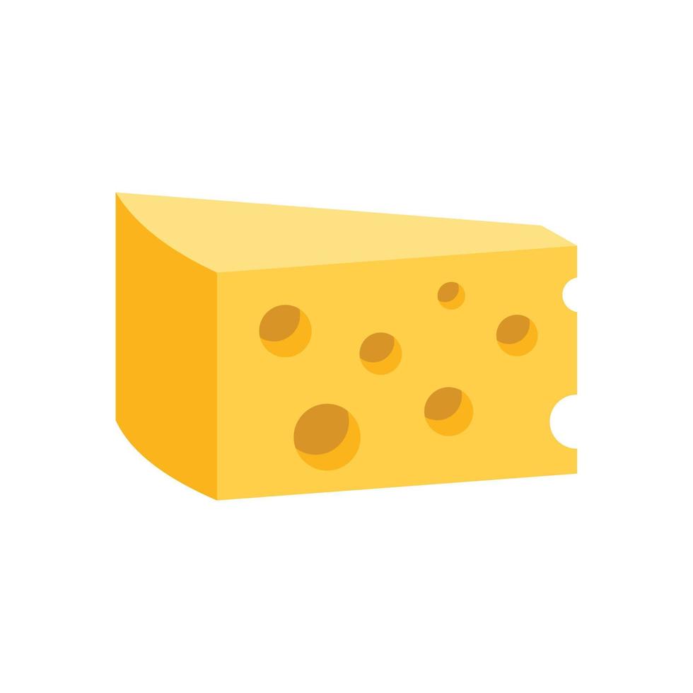 Cheese emmental icon, flat style vector