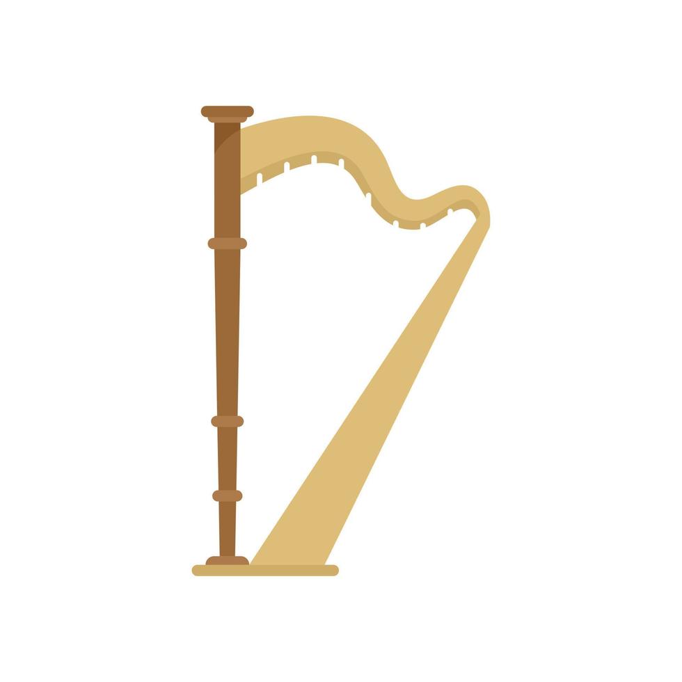 Harp classic icon, flat style vector