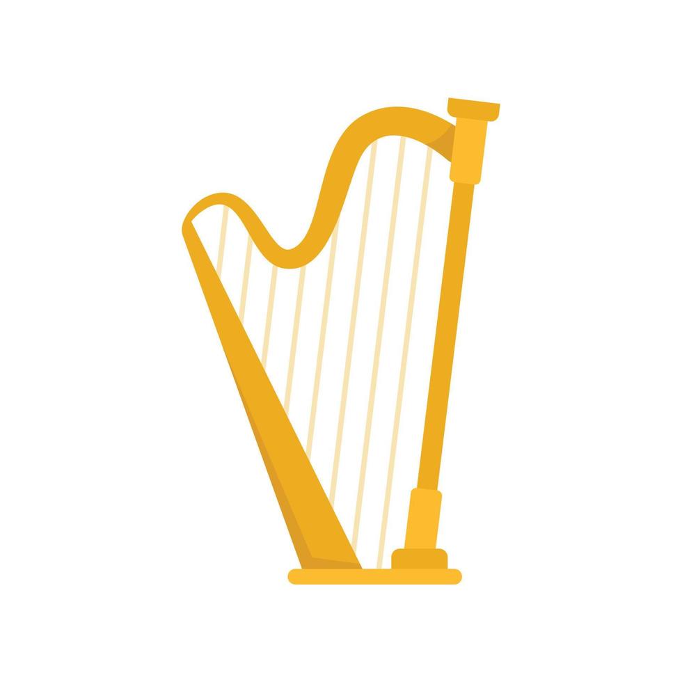 Harp instrument icon, flat style vector