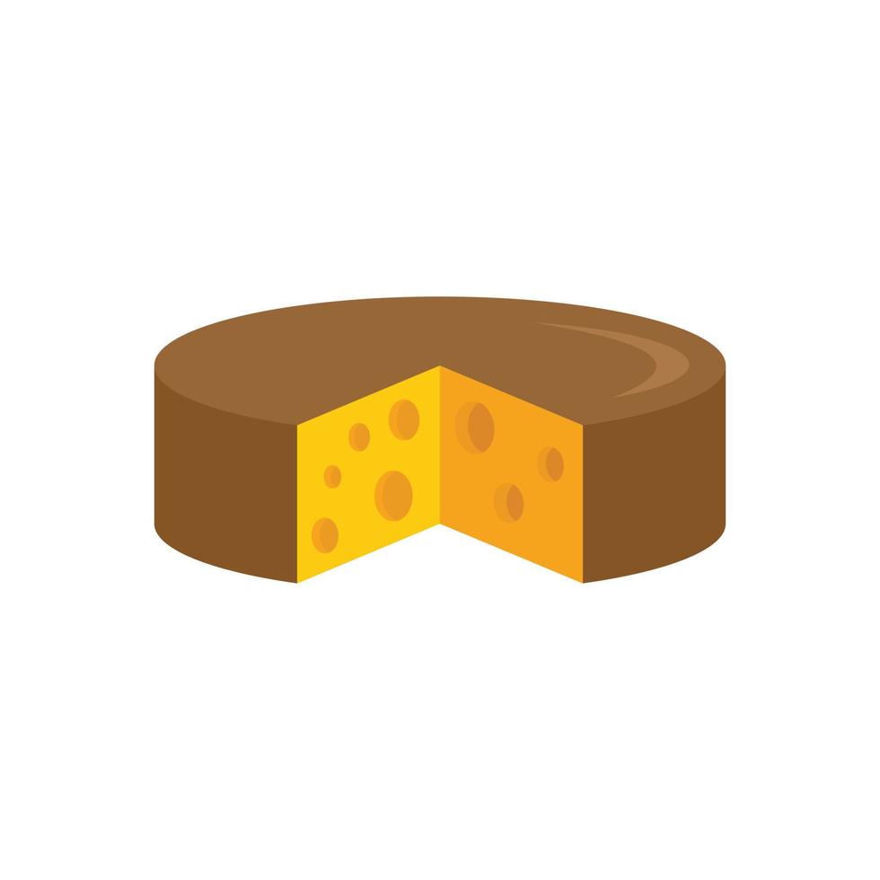 icono de rueda de queso, estilo plano vector