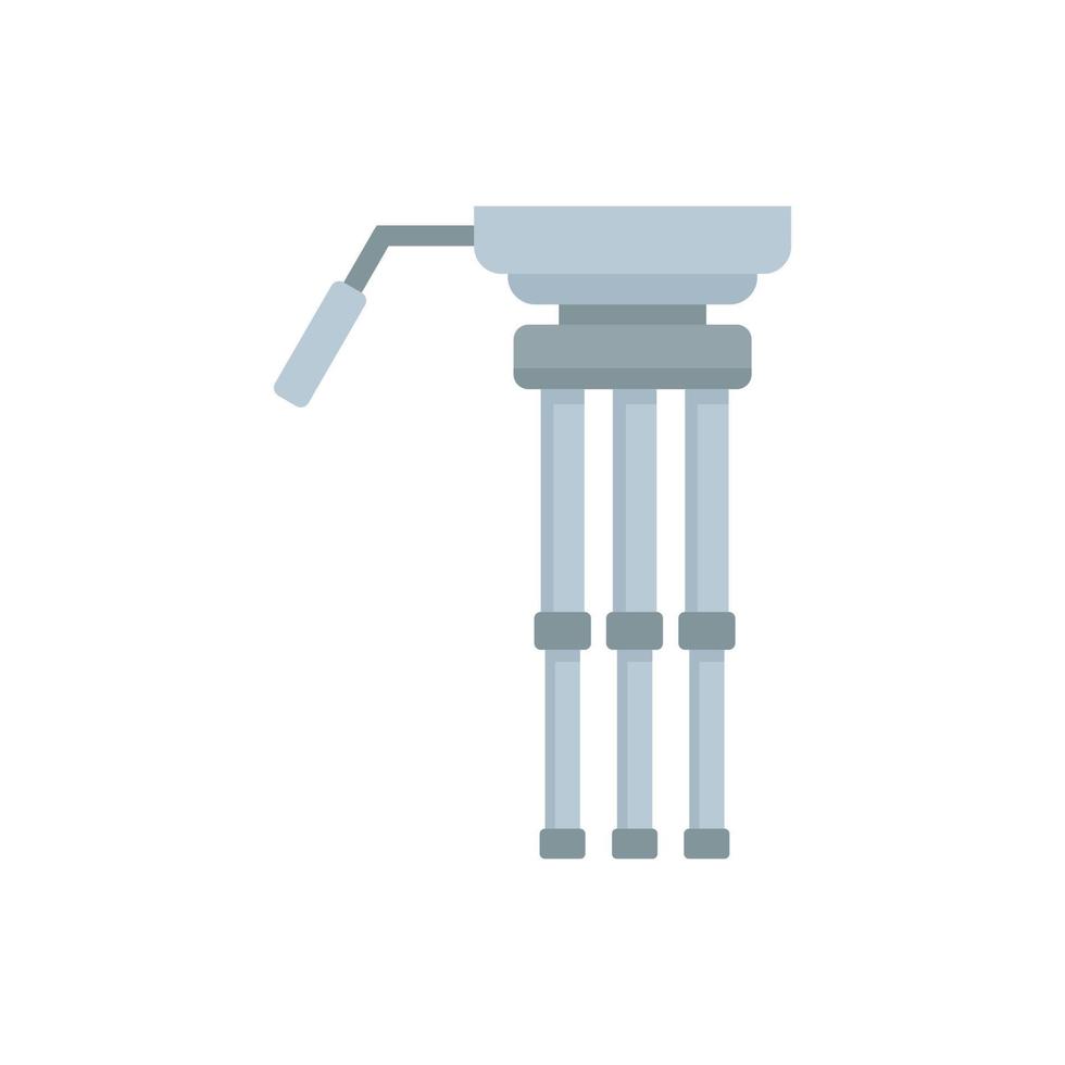 Video camera tripod icon flat vector. Mobile phone stand vector
