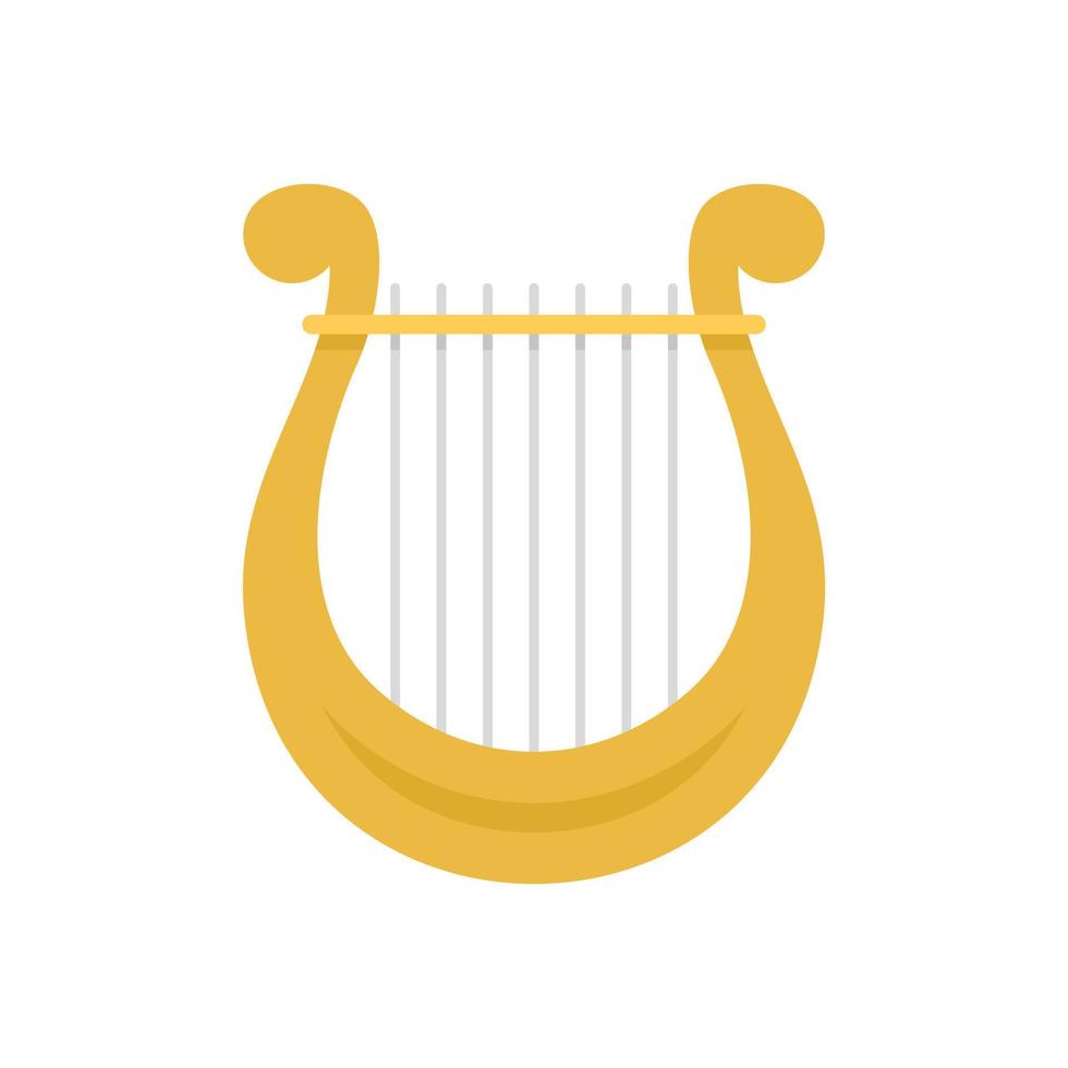 Harp festival icon, flat style vector