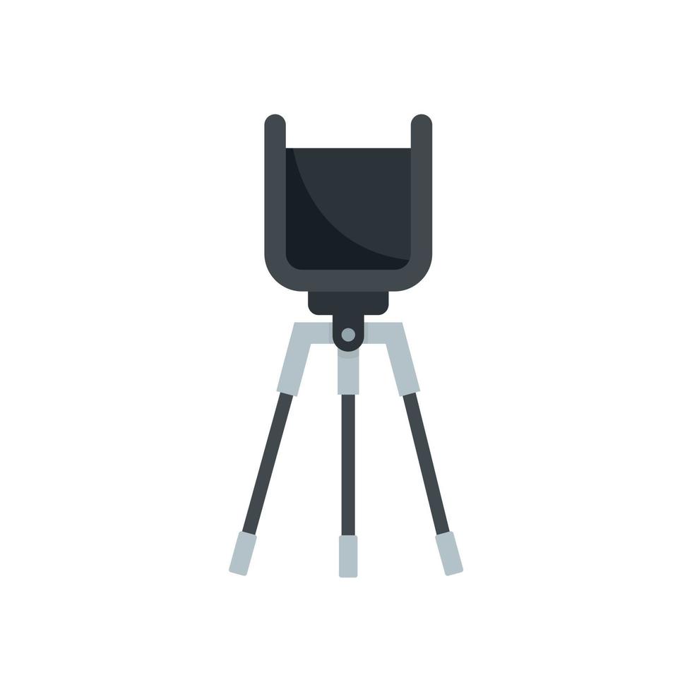 Phone video stand icon flat vector. Mobile tripod vector