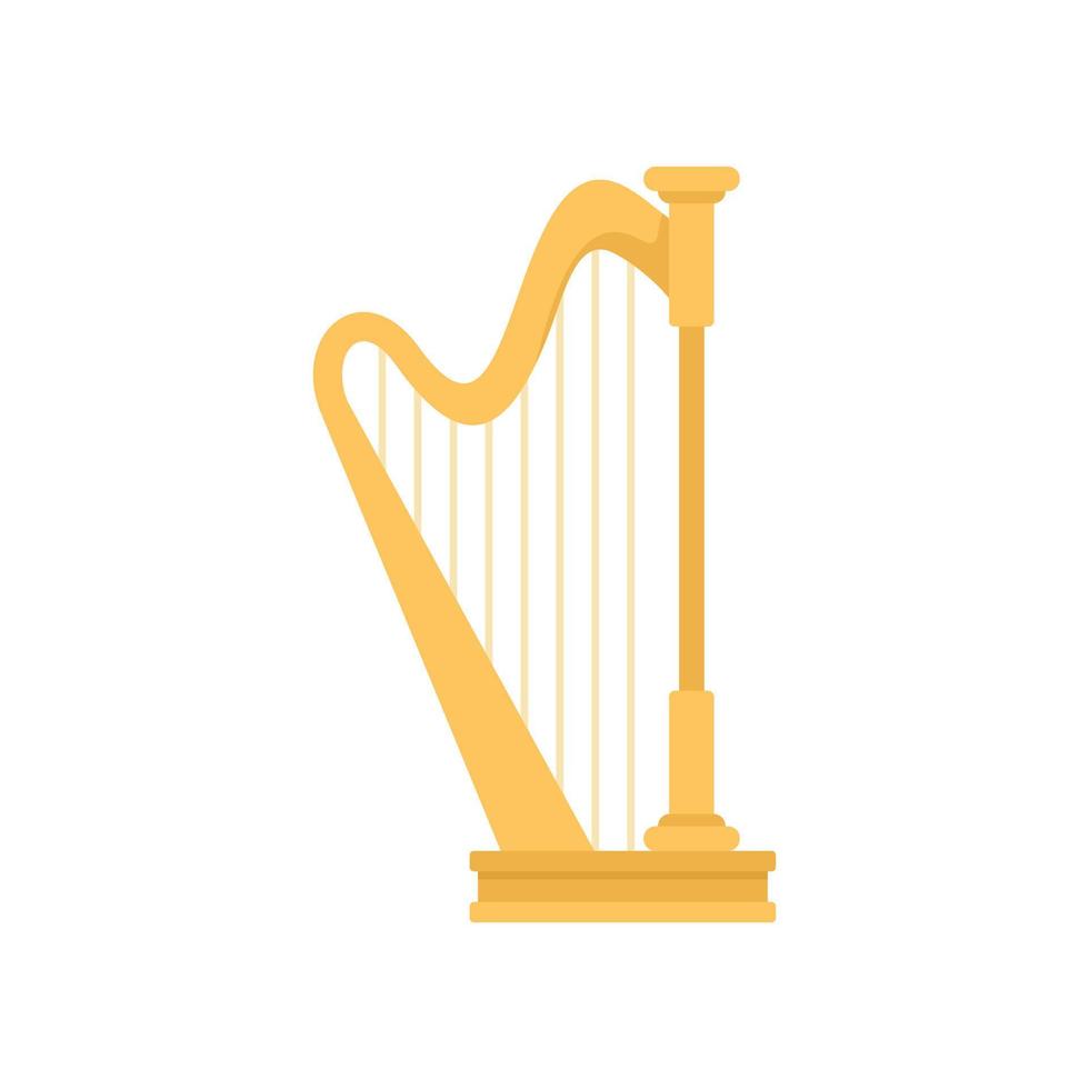 Harp lesson icon, flat style vector