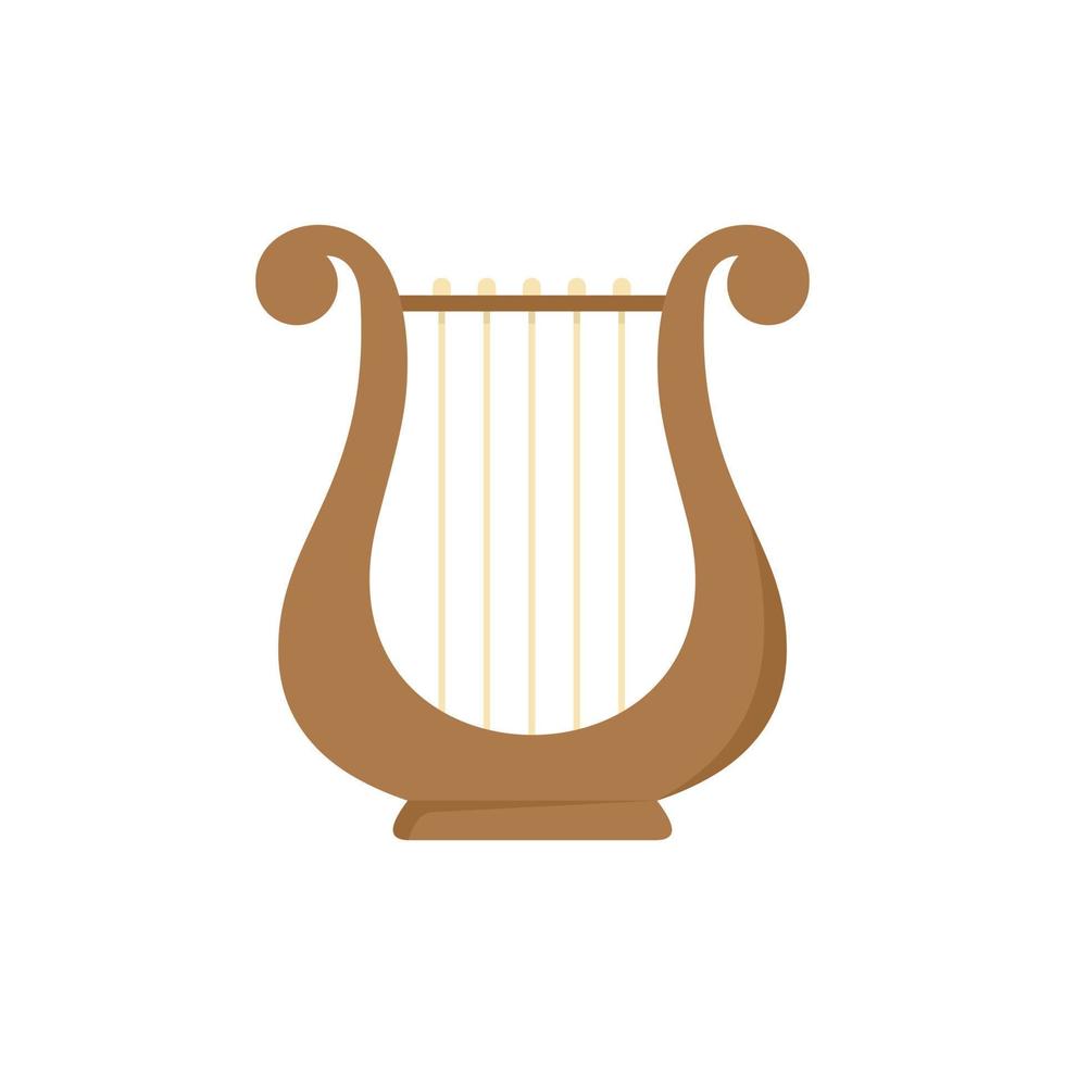 Harp melody icon, flat style vector