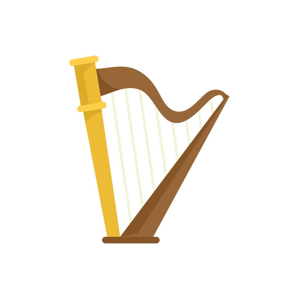 Harp art icon, flat style vector