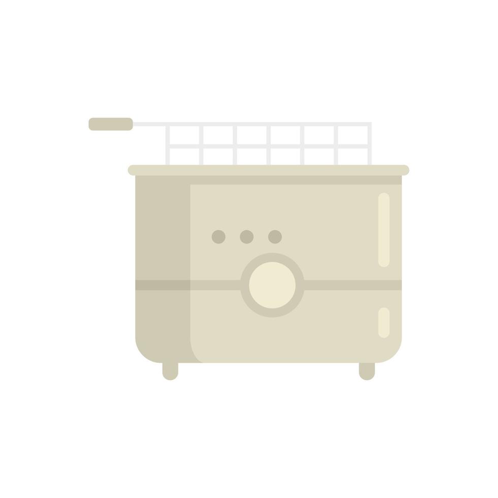 Food fry machine icon flat vector. Deeo fryer vector