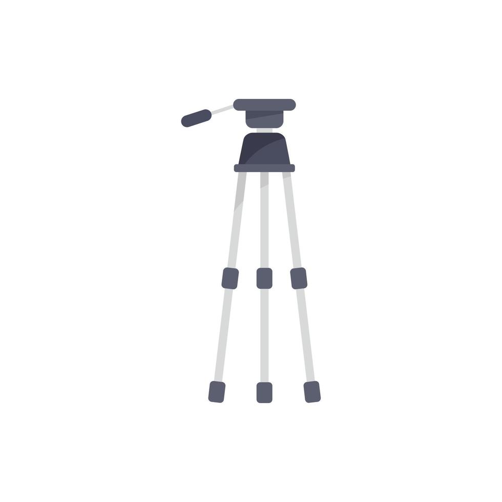 Photo tripod icon flat vector. Camera mobile stand vector