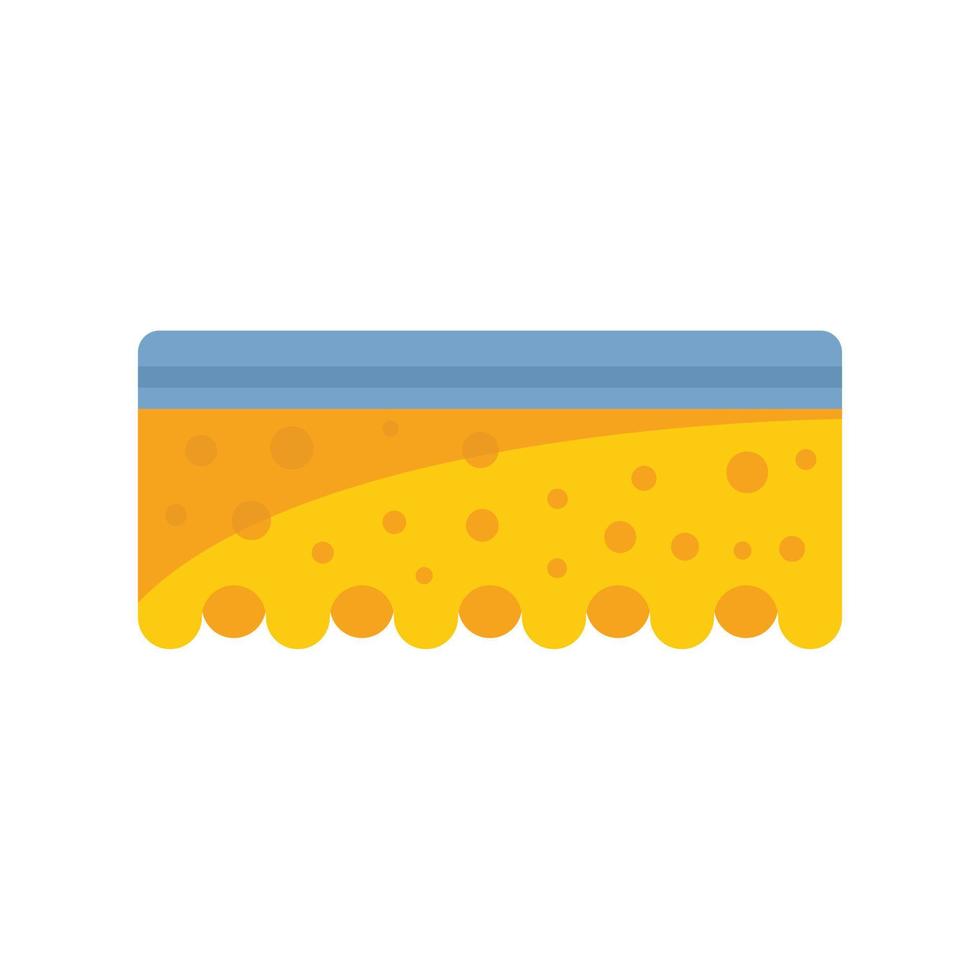 Wash sponge icon flat vector. Foam dish vector