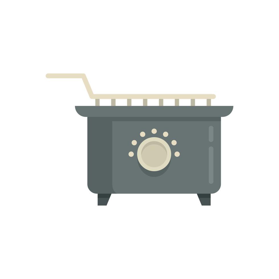 Fry machine icon flat vector. Deep fryer vector