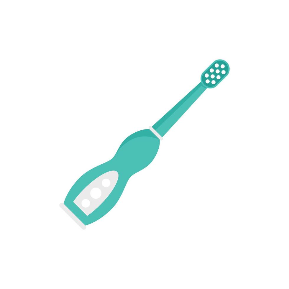 Electric toothbrush teeth icon, flat style vector