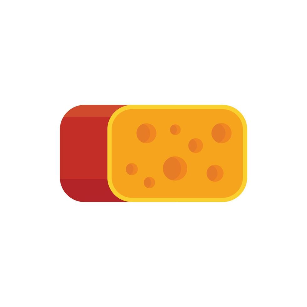 Cheese slice icon, flat style vector