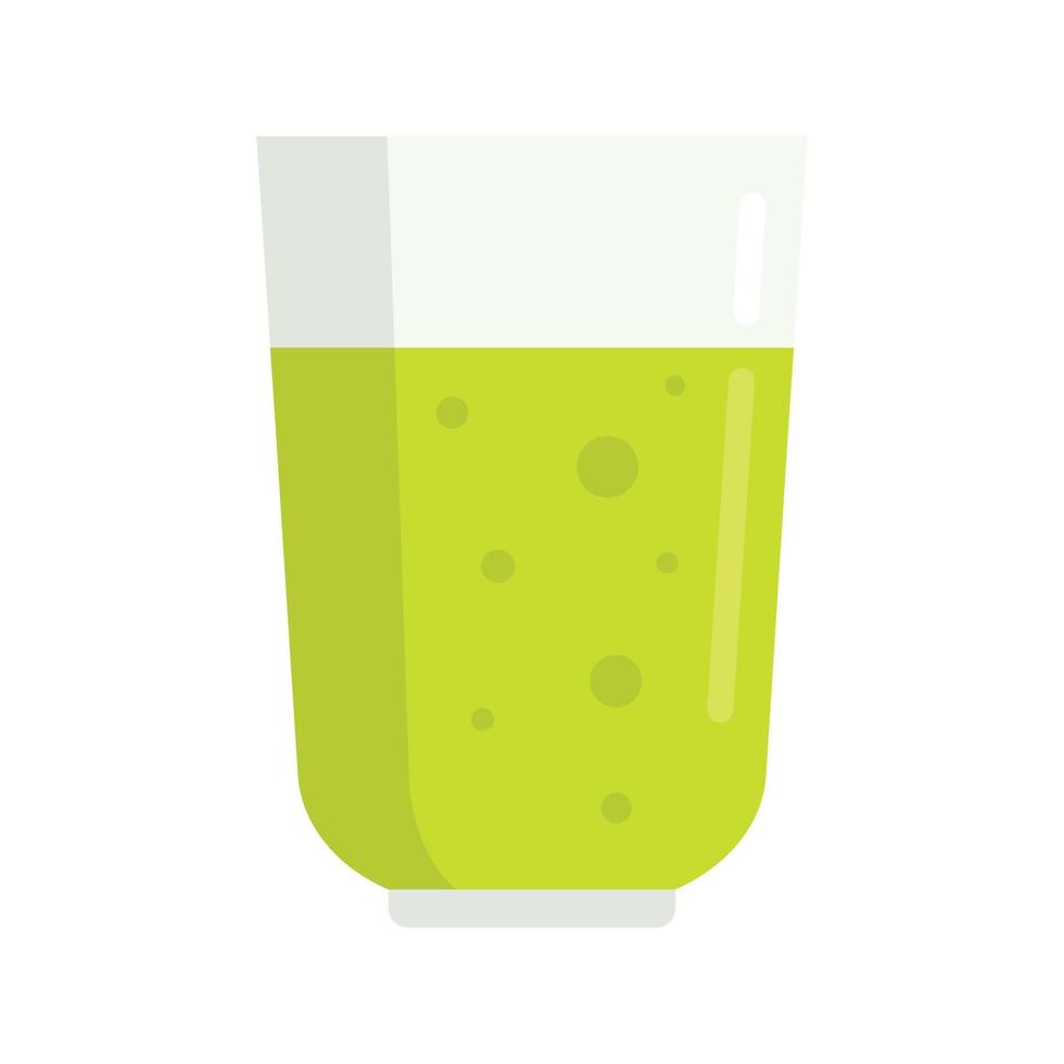 icono de jugo fresco verde, estilo plano vector