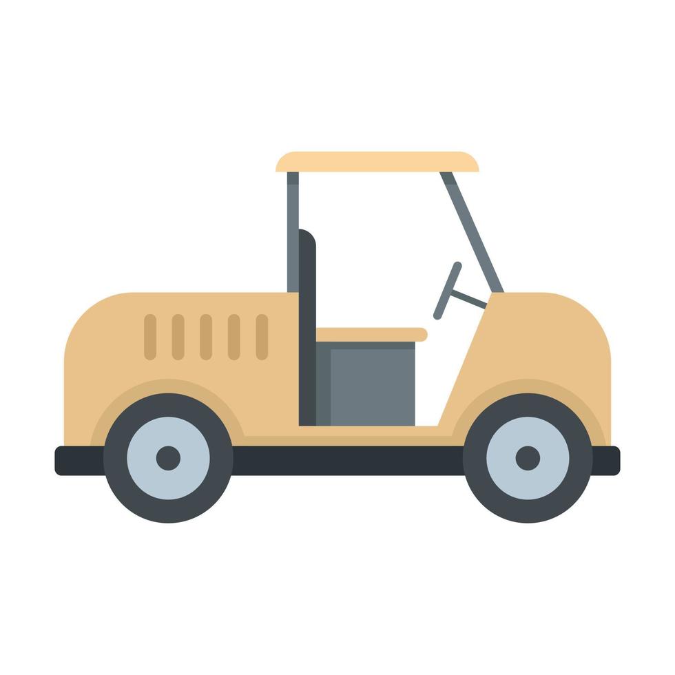 icono de máquina de carrito de golf, estilo plano vector