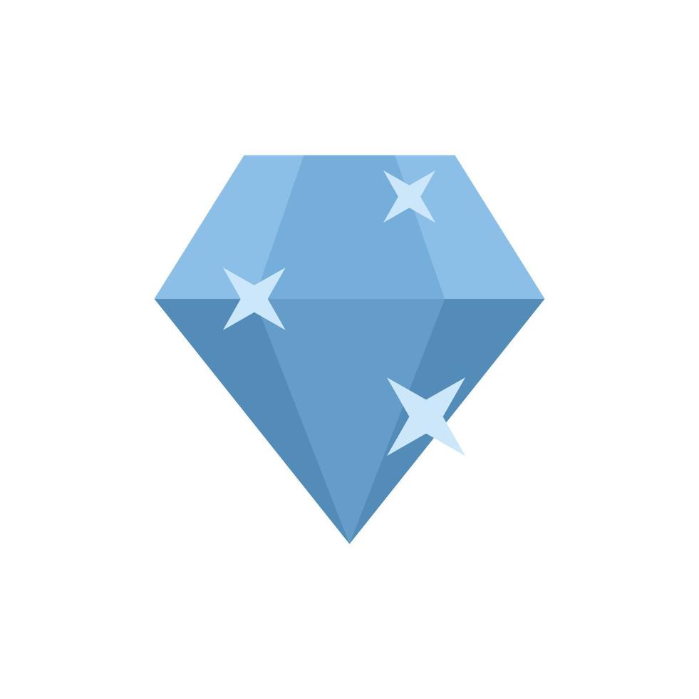 Shiny diamond icon flat vector. Brilliant gemstone vector
