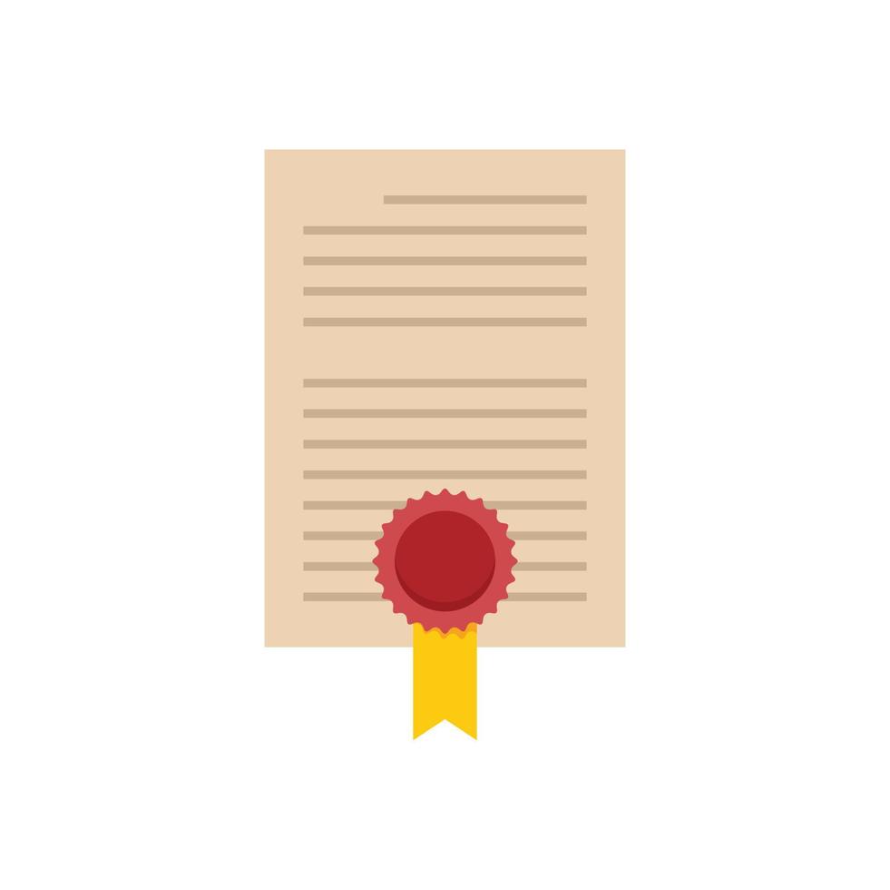 Diploma paper icon flat vector. Certificate design vector