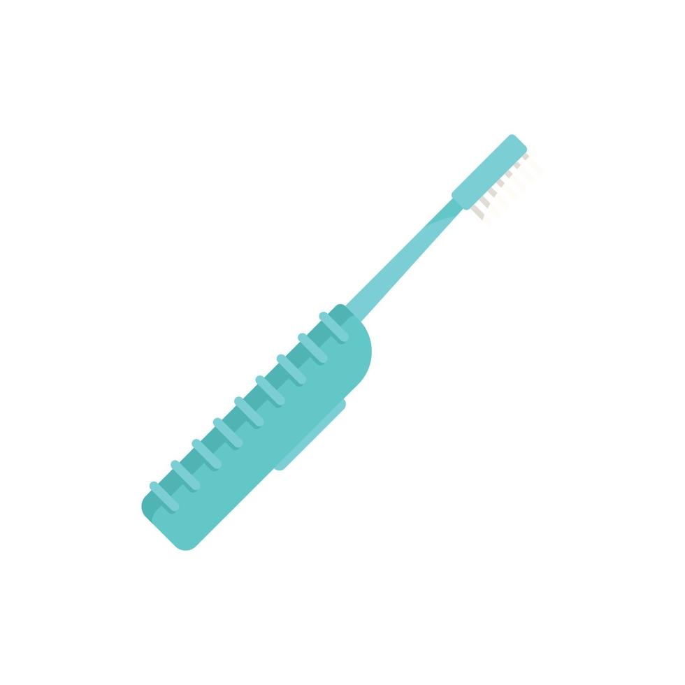 Electric toothbrush oral icon, flat style vector