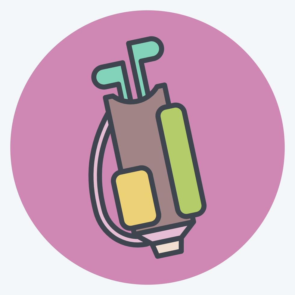 Icon Golf Bag. related to Sports Equipment symbol. color mate style. simple design editable. simple illustration vector