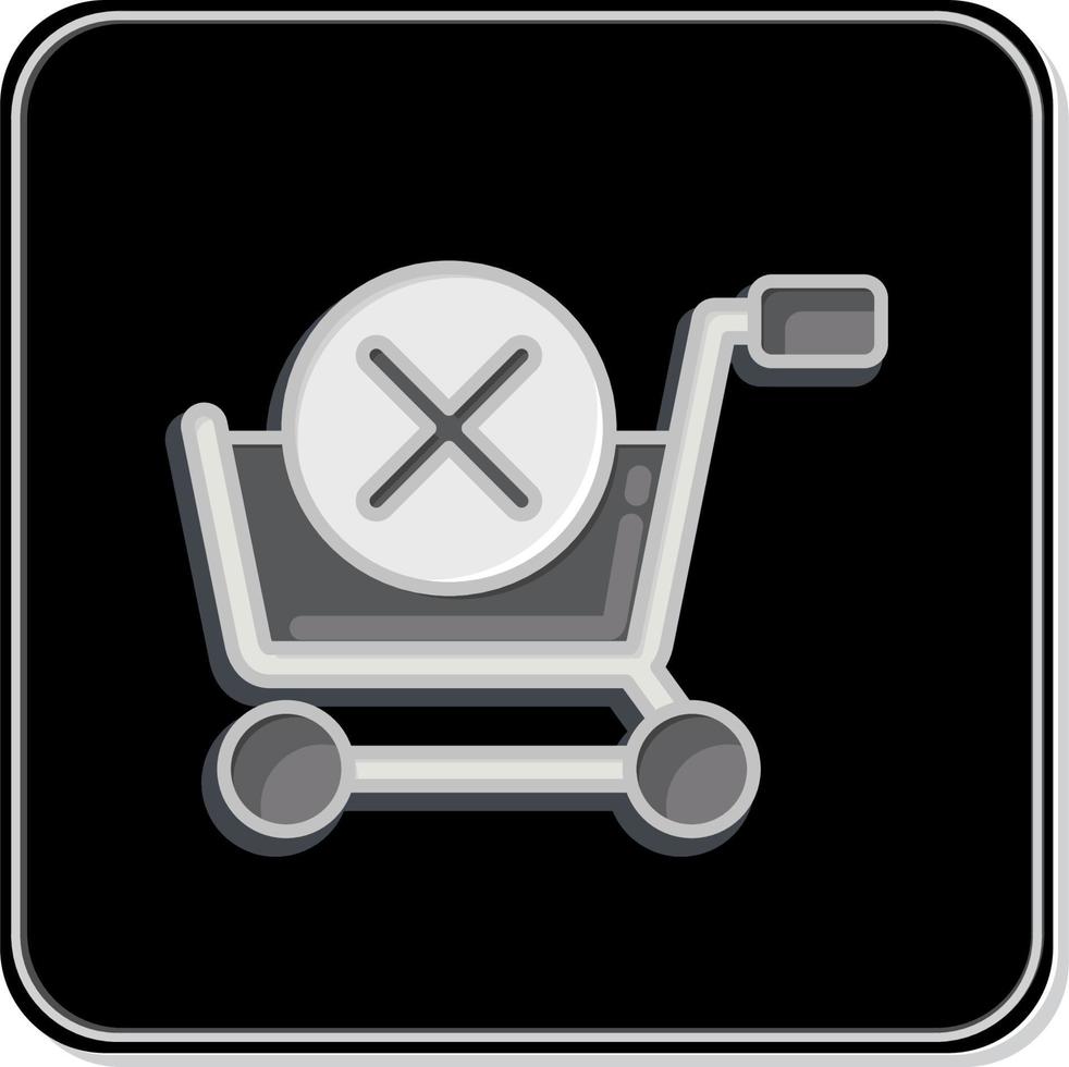 Icon Delete Cart. related to Online Store symbol. Glossy Style. simple illustration. shop vector