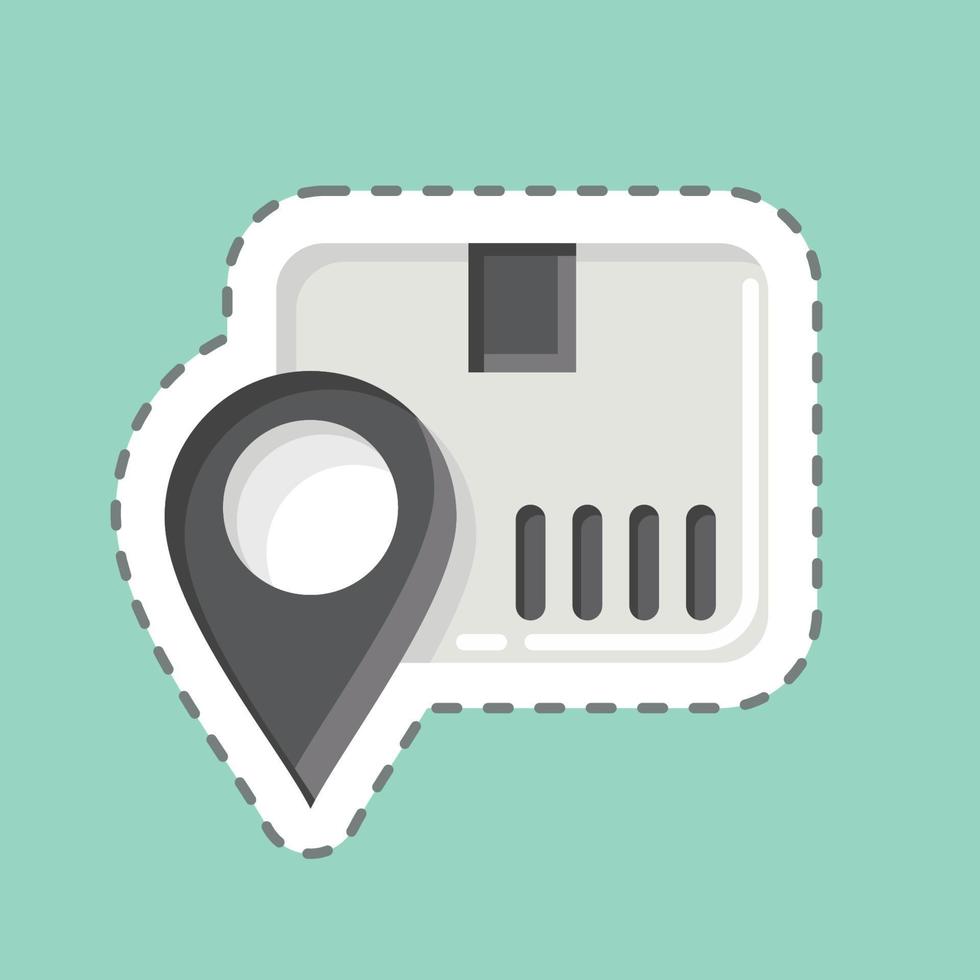 Sticker line cut Package Tracking. related to Online Store symbol. simple illustration. shop vector