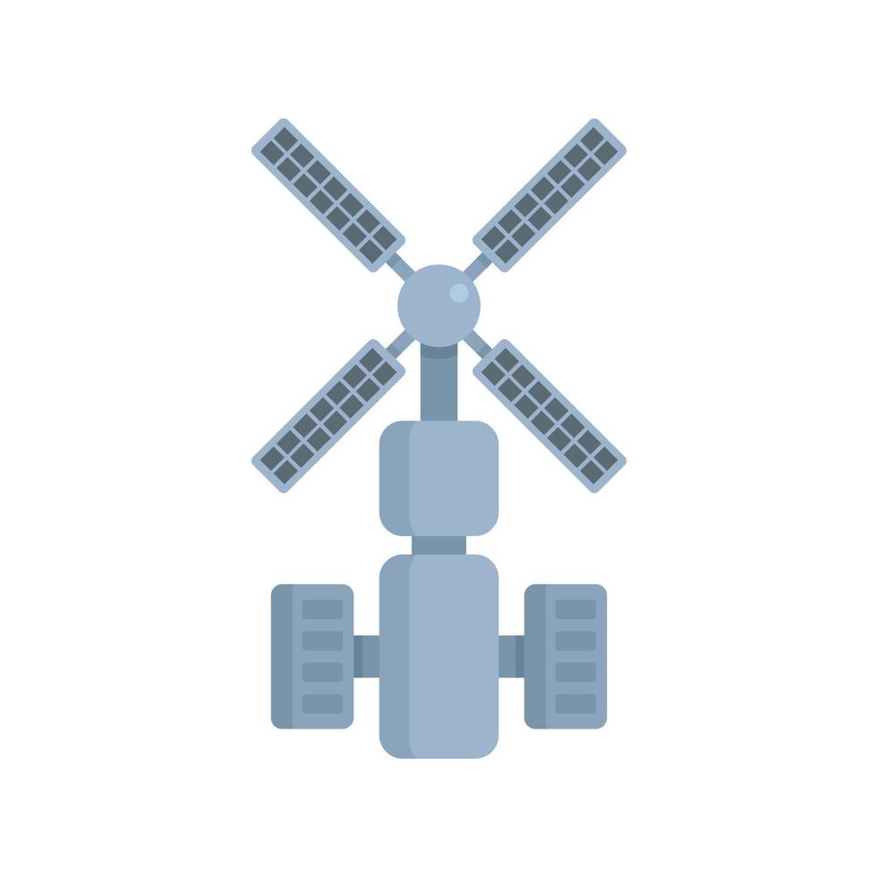 vector plano del icono de la estación espacial galáctica. astronauta nave espacial