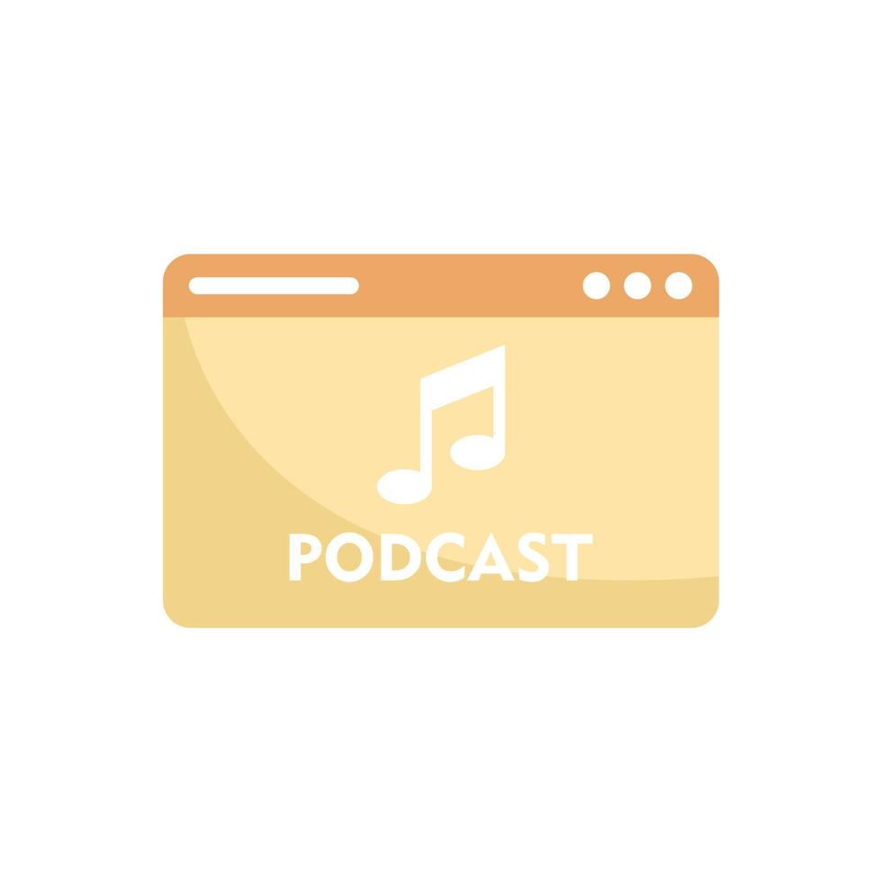 Web podcast icon, flat style vector