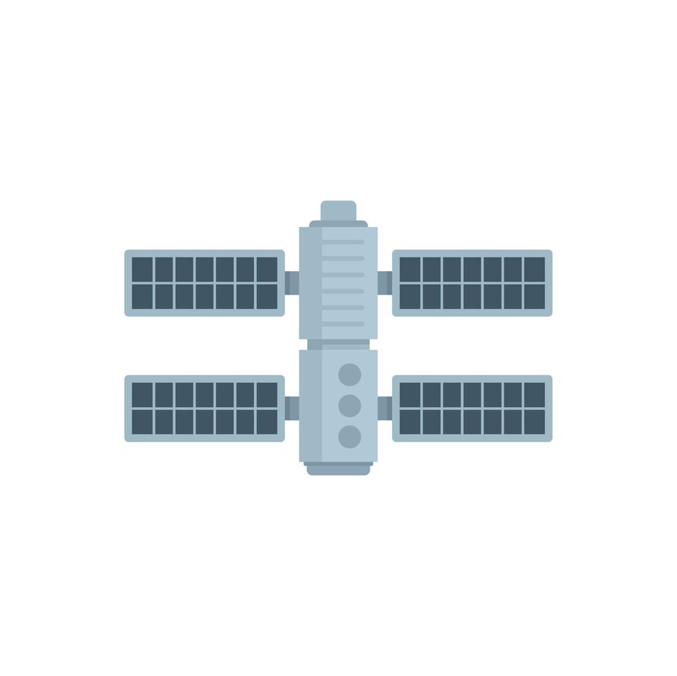 Future space station icon flat vector. Planet spaceship vector