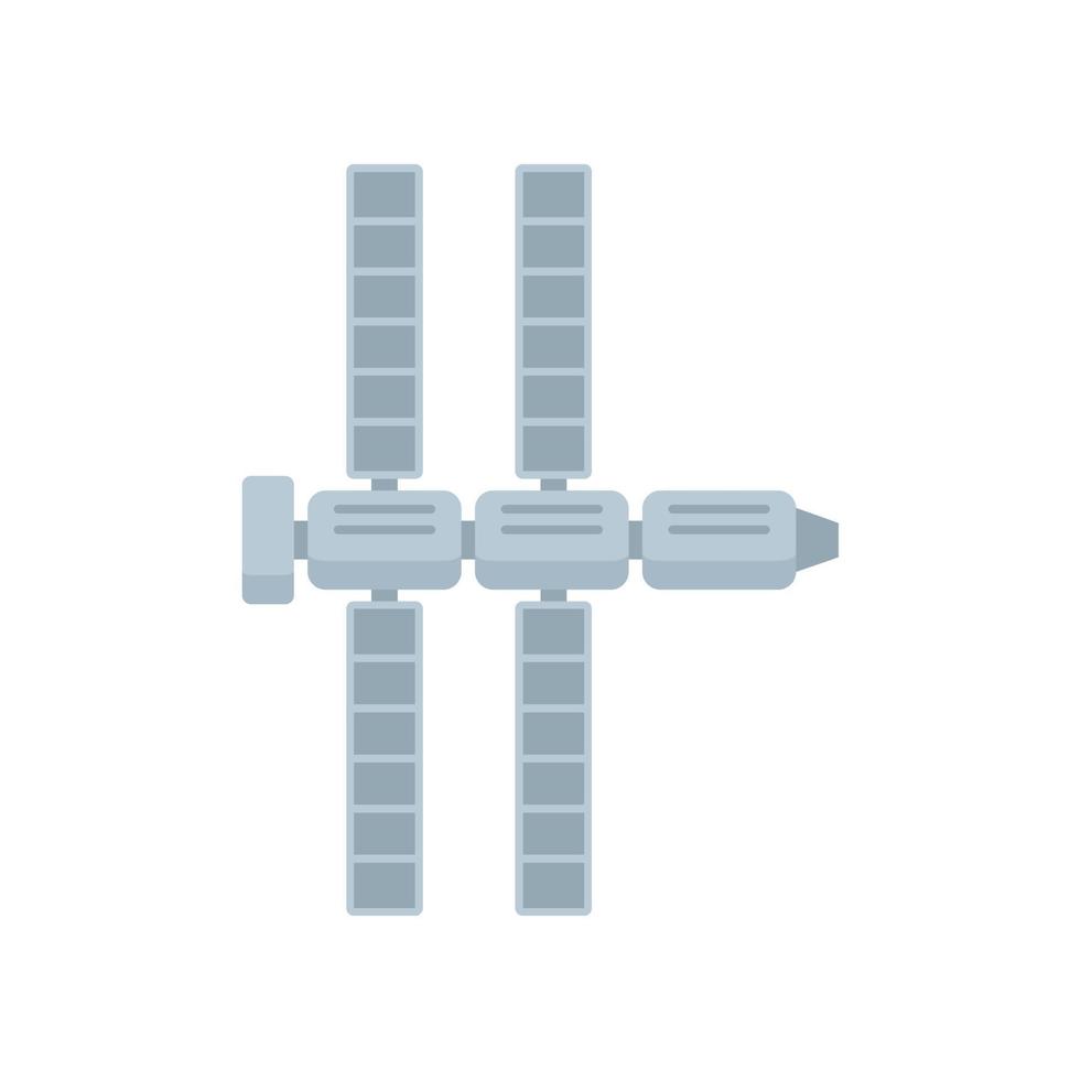 Rocket space station icon flat vector. Modern international space vector