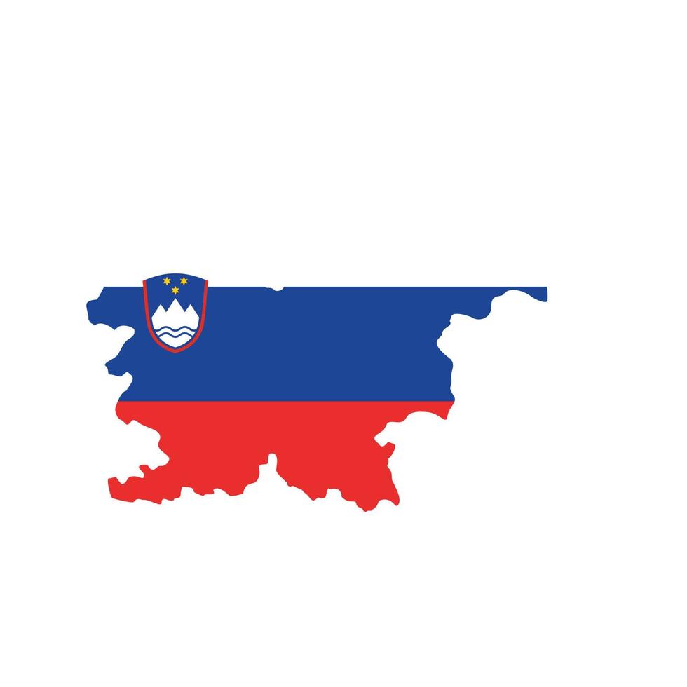 Slovenia map icon flat vector. Flag chart vector