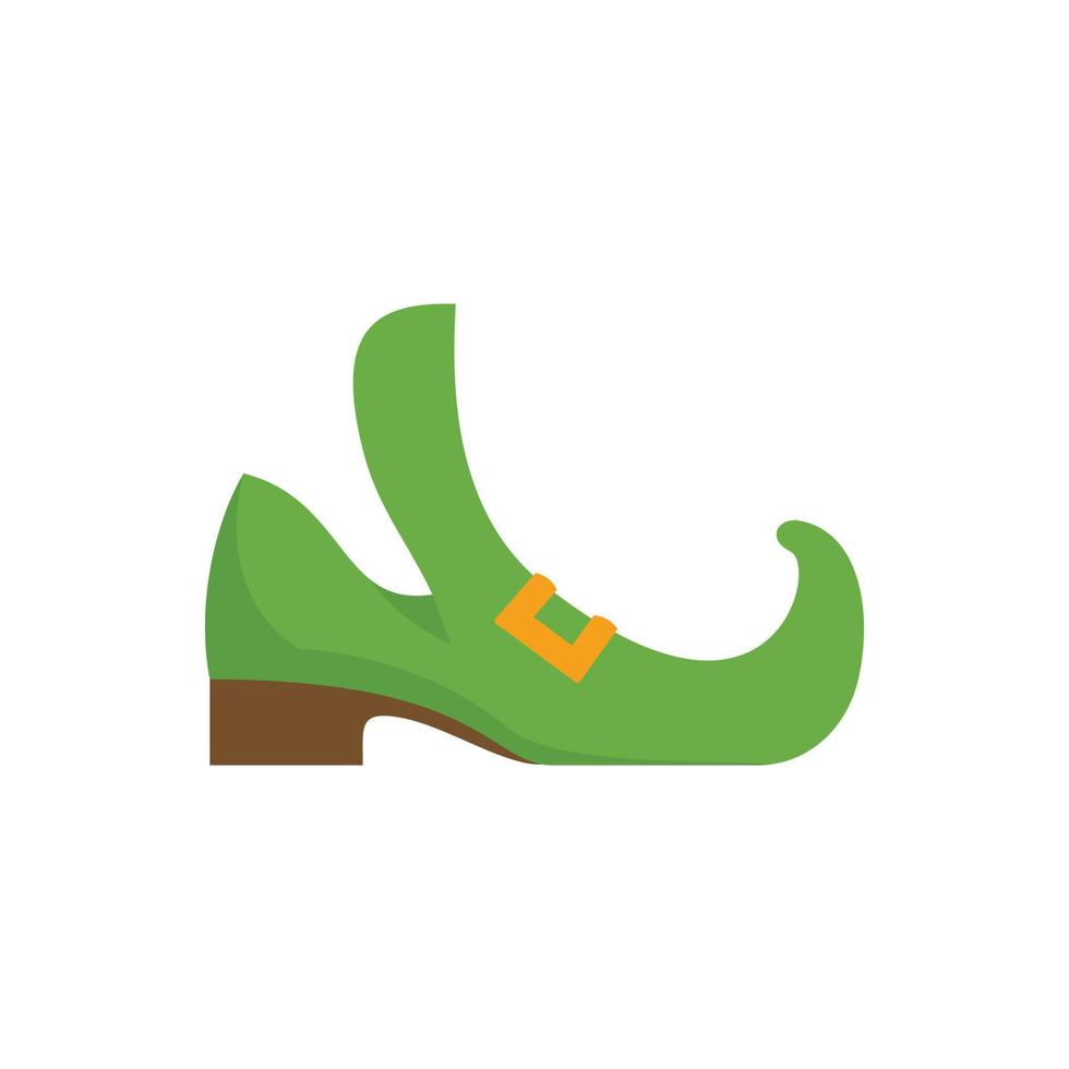 Leprechaun boot icon flat vector. Gold irish boot vector