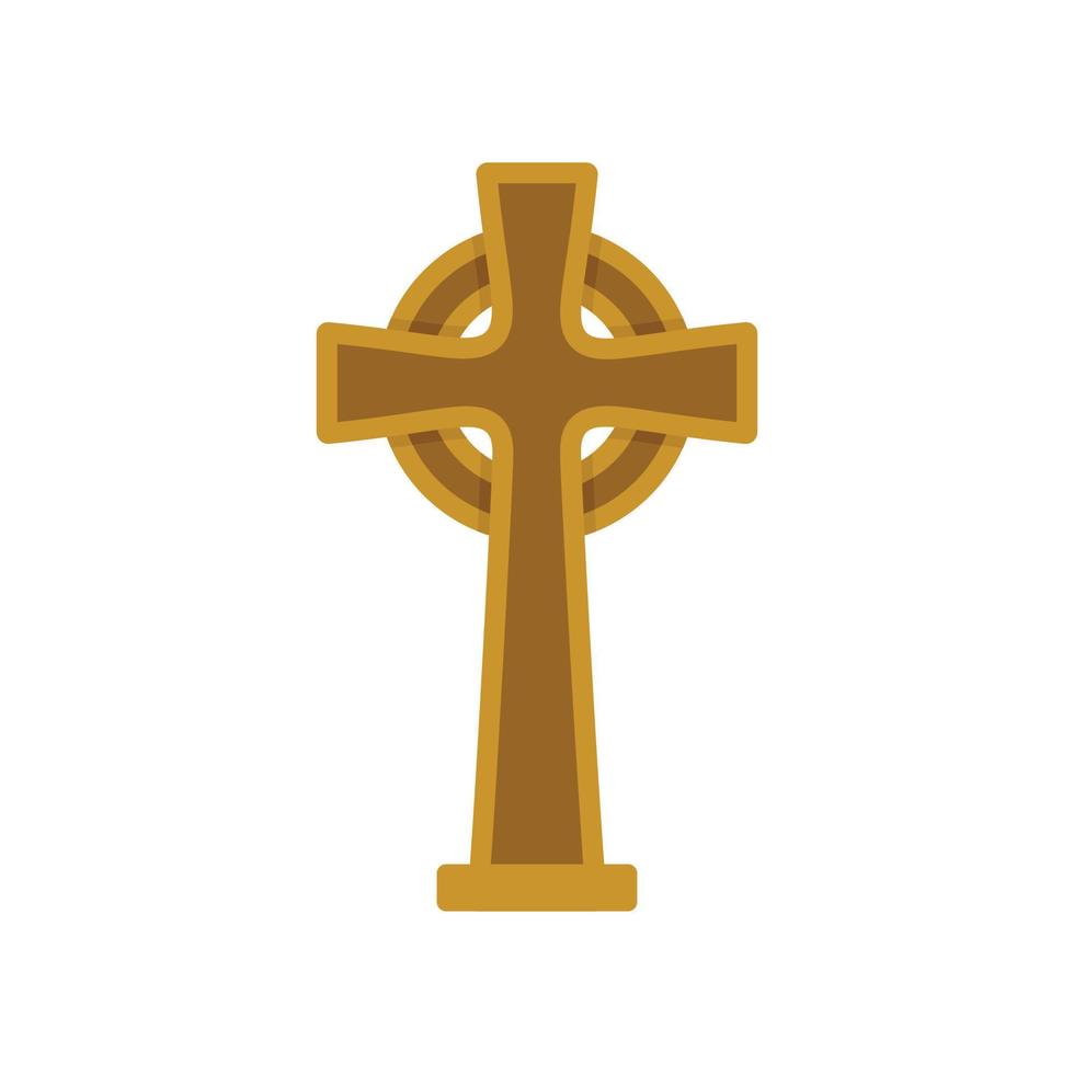 Irish cross icon flat vector. Celtic symbol vector