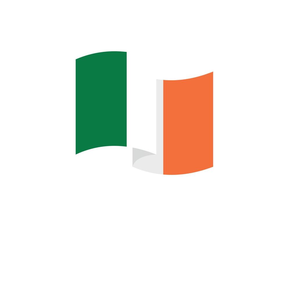 Ireland flag icon flat vector. Irish republic flag vector