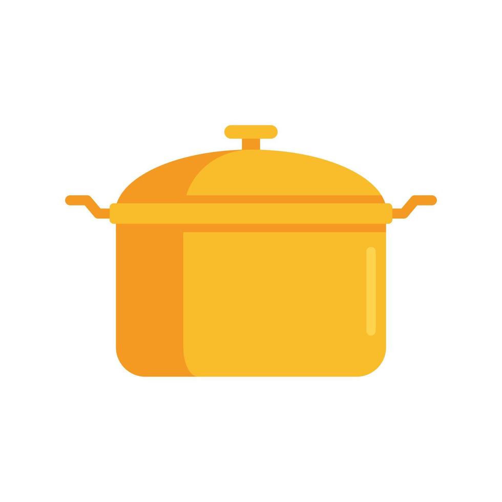 Saucepan icon, flat style vector