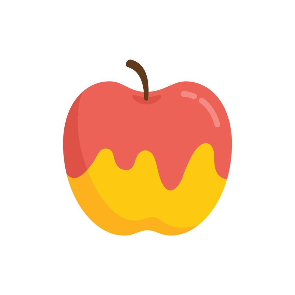 Honey apple icon, flat style vector