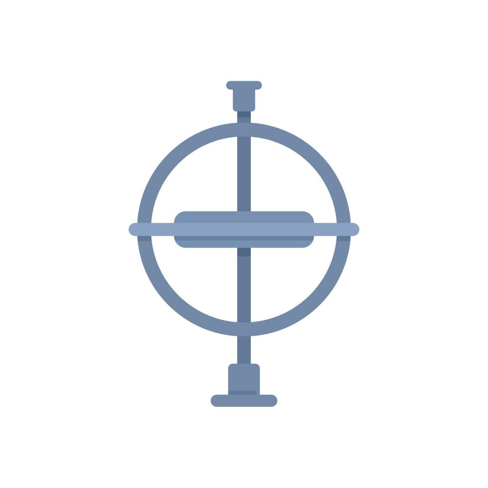 Aviation gyroscope icon flat vector. Accelerometer sensor vector