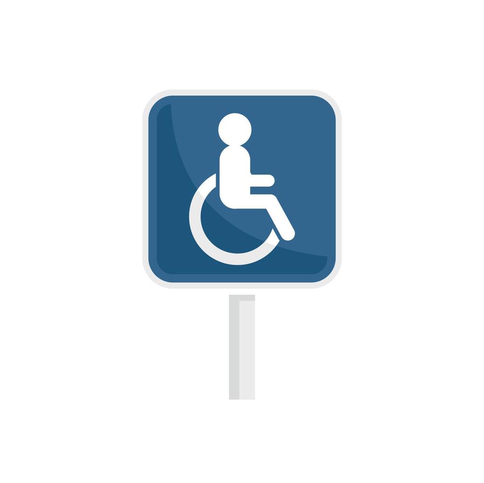 Handicapped road sign icon, flat style vector