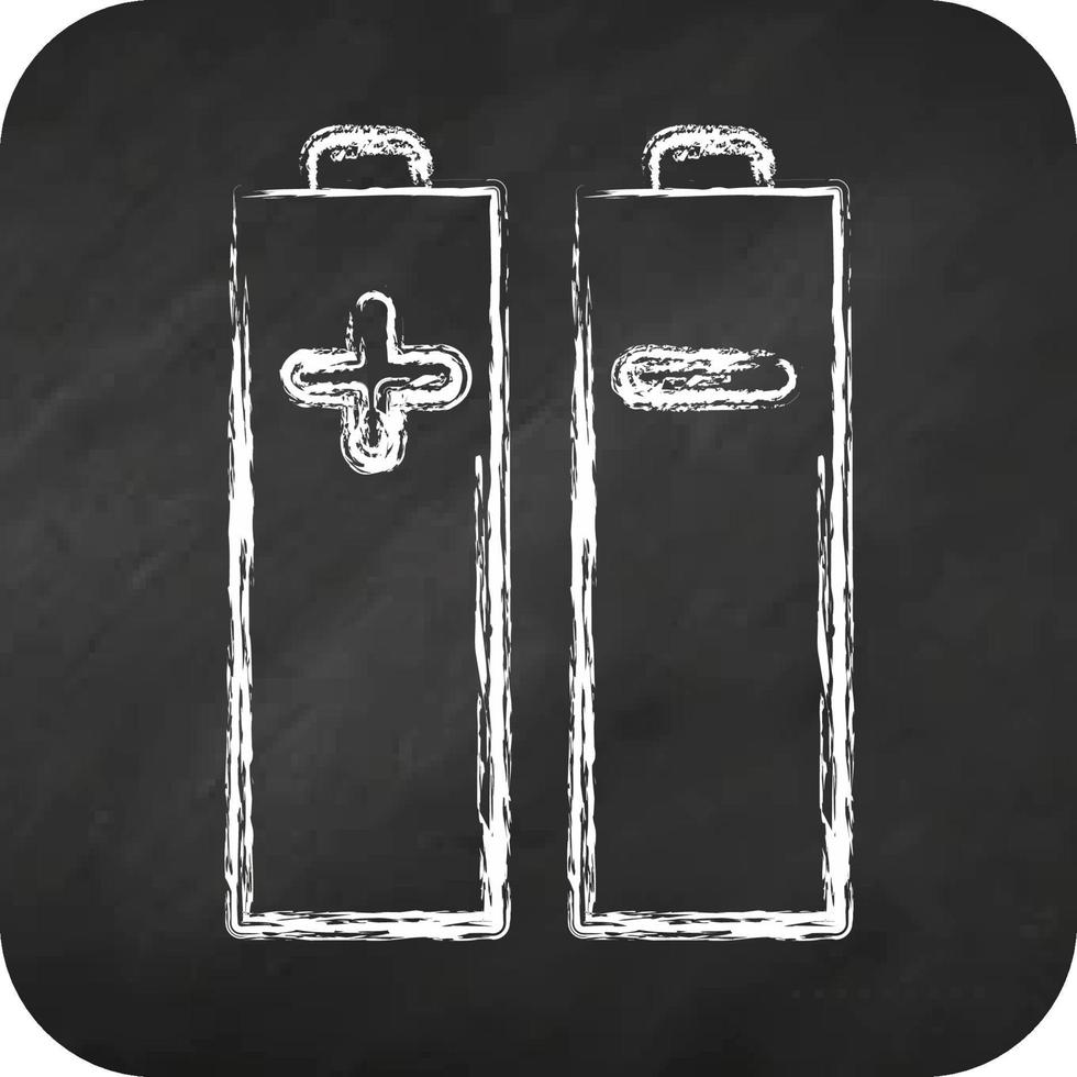 Icon Batteries and Power. related to Photography symbol. chalk style. simple design editable. simple illustration vector