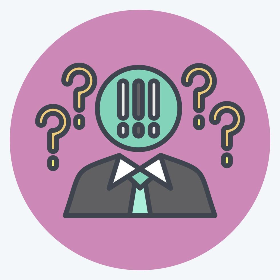 Icon Critical Thinking. related to Psychological symbol. color mate style. simple illustration. emotions, empathy, assistance vector
