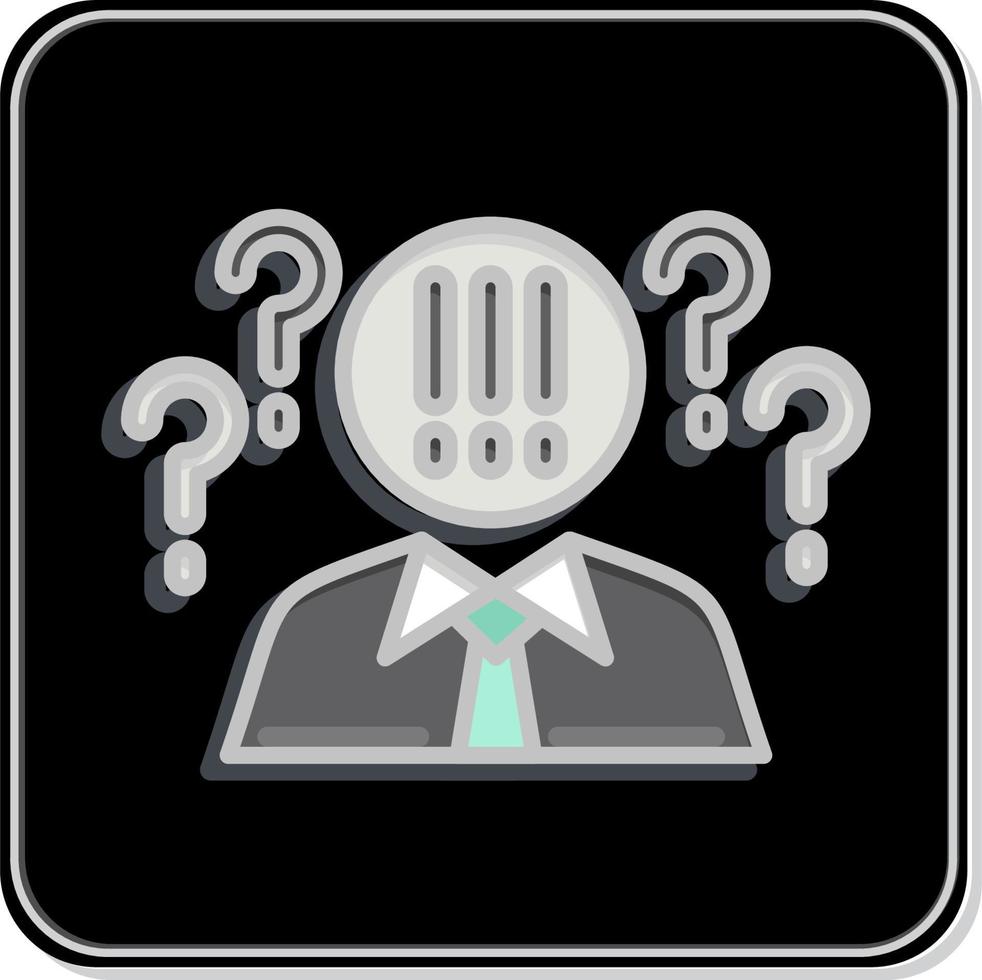 Icon Critical Thinking. related to Psychological symbol. Glossy Style. simple illustration. emotions, empathy, assistance vector