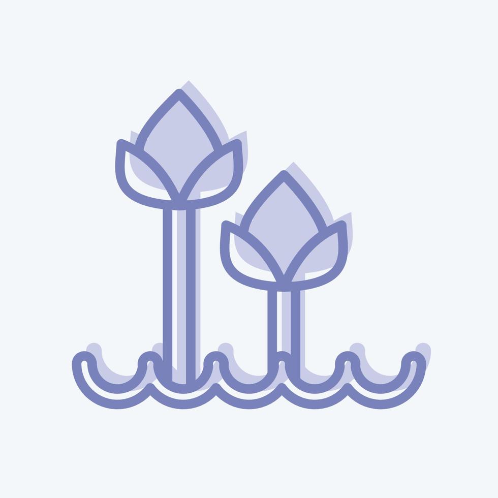 Icon Tulips 2. related to Flora symbol. two tone style. simple illustration. plant. Oak. leaf. rose vector