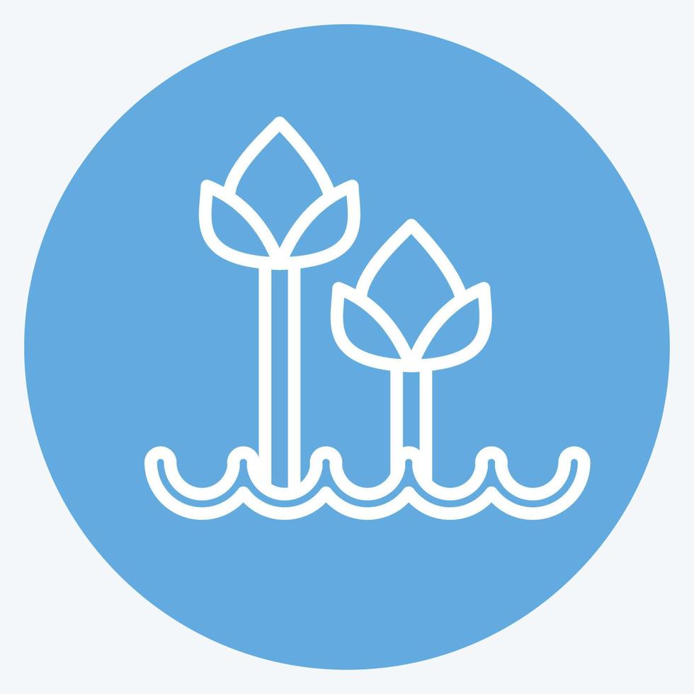 Icon Tulips 2. related to Flora symbol. blue eyes style. simple illustration. plant. Oak. leaf. rose vector