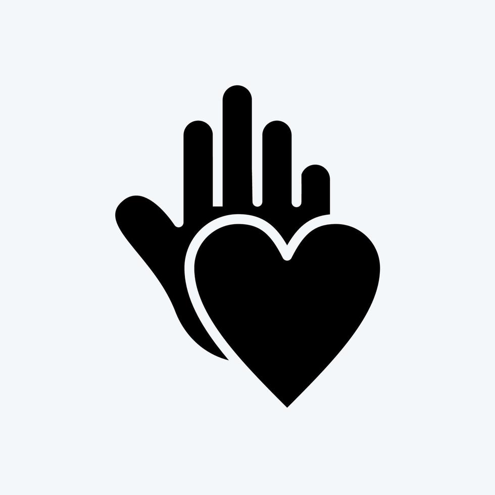 Icon Charity. related to Psychological symbol. glyph style. simple illustration. emotions, empathy, assistance vector