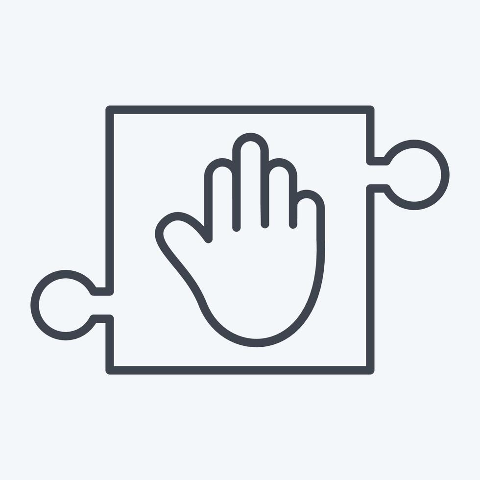 Icon Helping Hand. related to Psychological symbol. line style. simple illustration. emotions, empathy, assistance vector