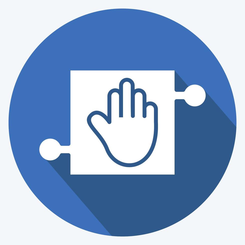 Icon Helping Hand. related to Psychological symbol. long shadow style. simple illustration. emotions, empathy, assistance vector